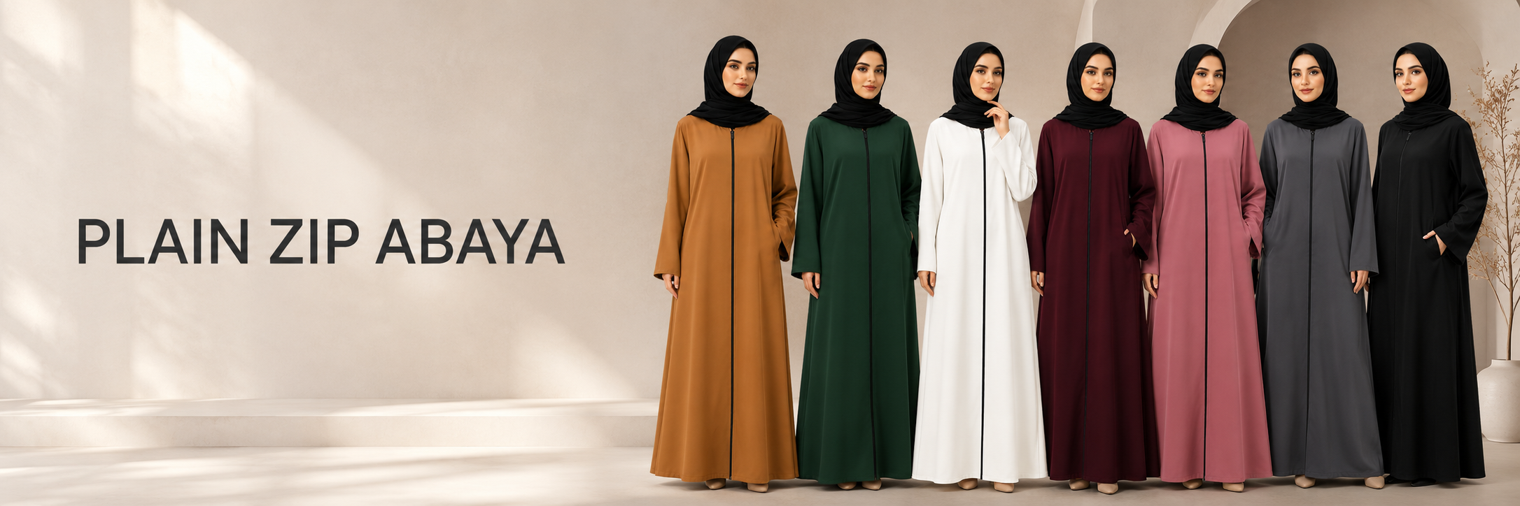 Plain Zip Abaya
