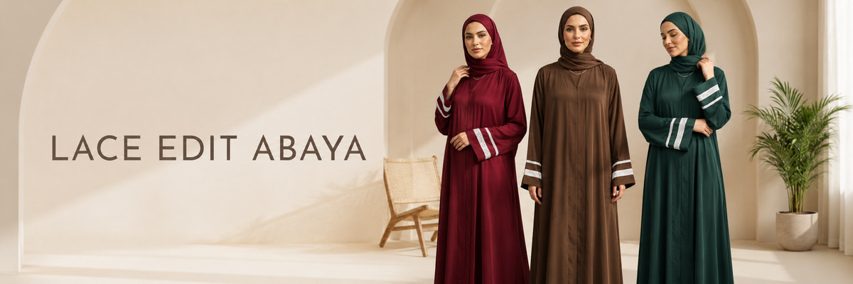 Lace Edit Front Open Abaya
