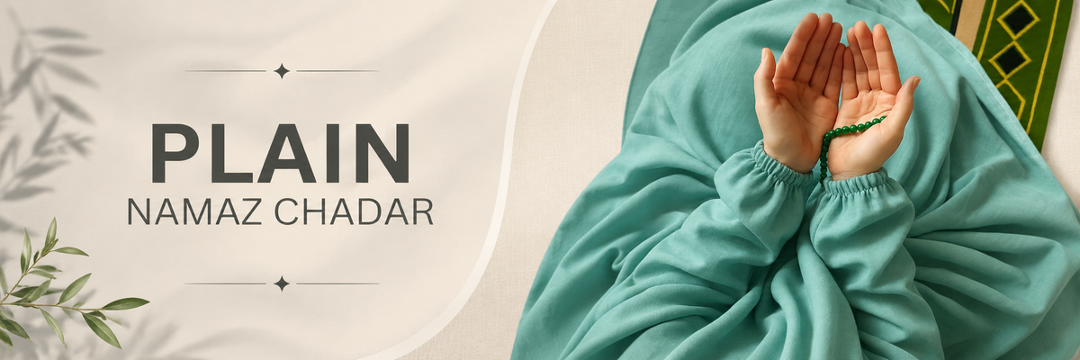 PLAIN NAMAZ CHADDAR WITH SLEEVES AND NAQAB