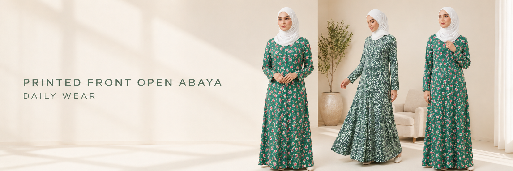 PRINTED ABAYA's (Plain Front Open)