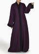 Dual Colour Plain Kimonoh Abayah -  PURPLE