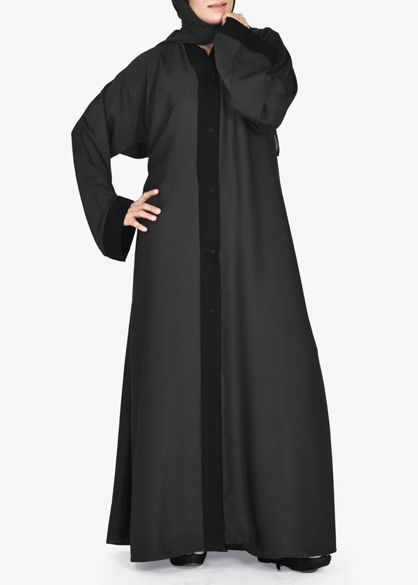 Dual Colour Plain Kimonoh Abayah - GREY
