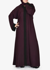 Dual Colour Plain Kimonoh Abayah -  MEHROON
