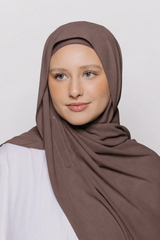 Built-in Magnet Hijab - Pastel Brown