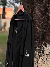 EMBROIDERED 3 PIECE (NAQAB , JILBAB & TROUSER) - Black
