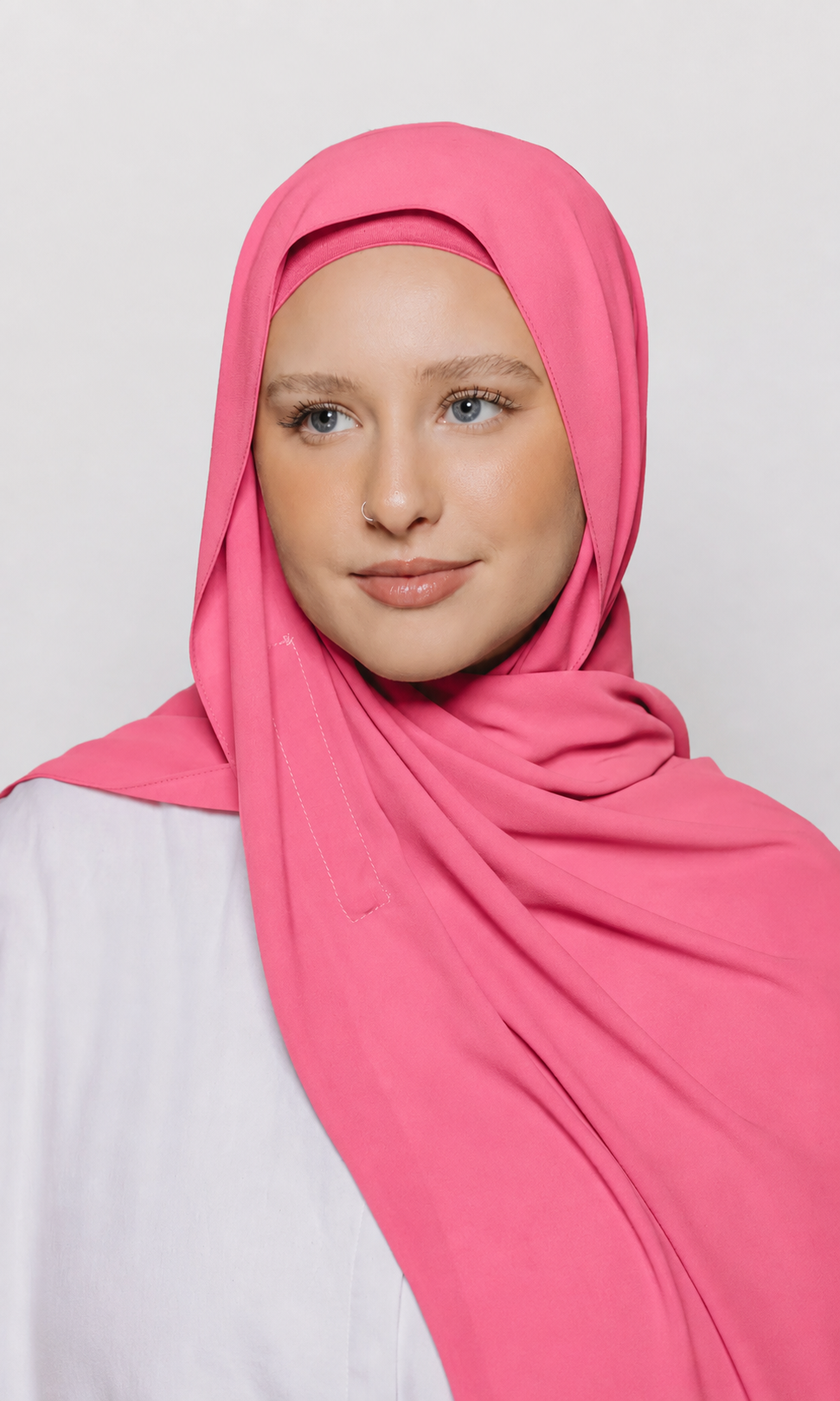 Built-in Magnet Hijab - Rosy Pink