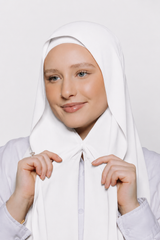 Built-in Magnet Hijab - White