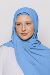Built-in Magnet Hijab - Moonstone Blue