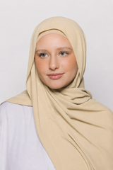 Built-in Magnet Hijab - Smooth Cream