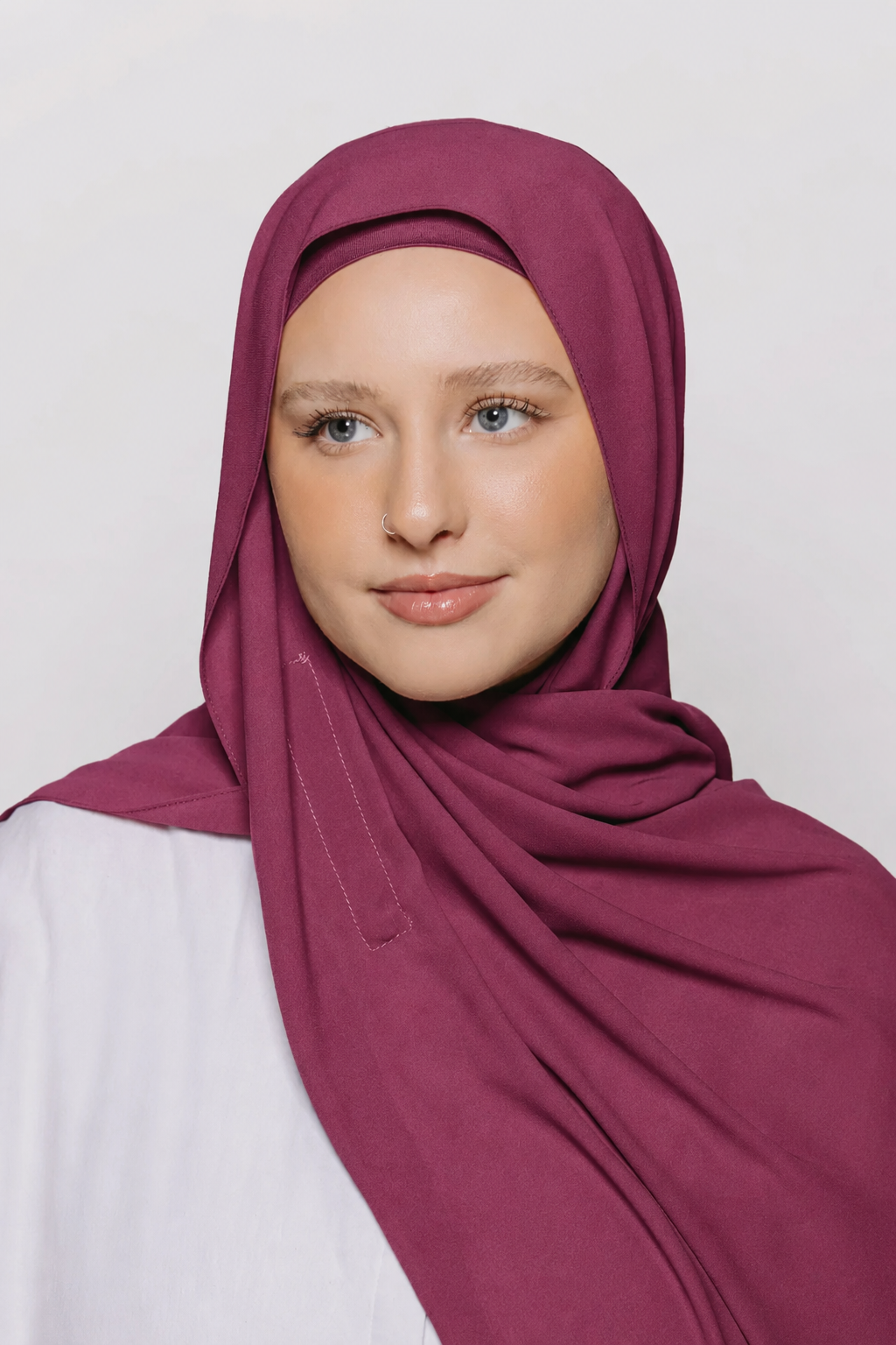 Built-in Magnet Hijab - Light Burgundy