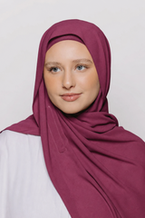 Built-in Magnet Hijab - Light Burgundy
