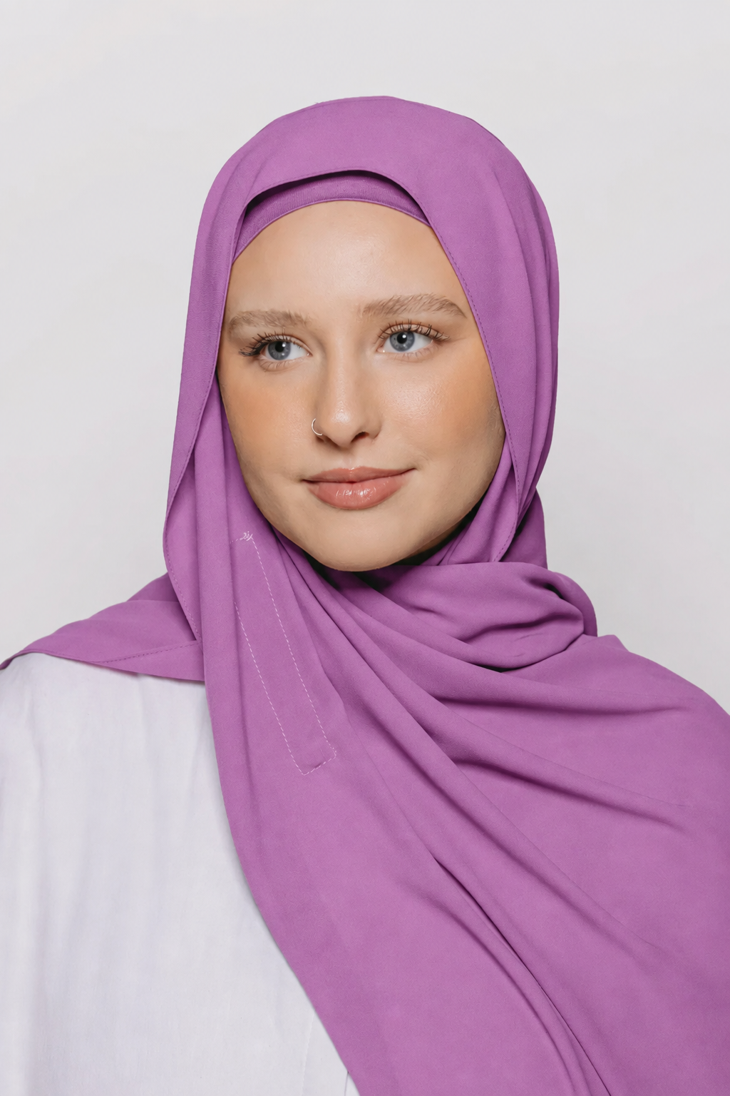 Built-in Magnet Hijab - Soft Purple