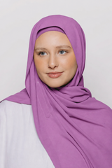 Built-in Magnet Hijab - Soft Purple