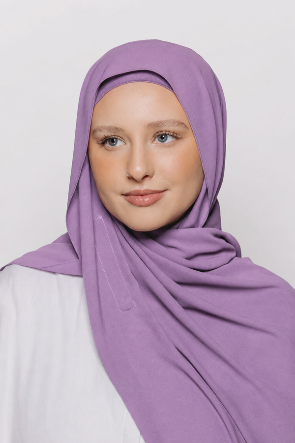 Built-in Magnet Hijab - Dusty Lavender