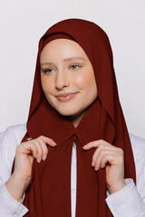 Built-in Magnet Hijab - Cheery Wood