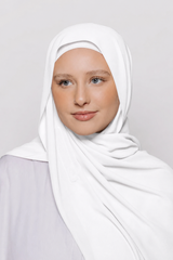 Built-in Magnet Hijab - White