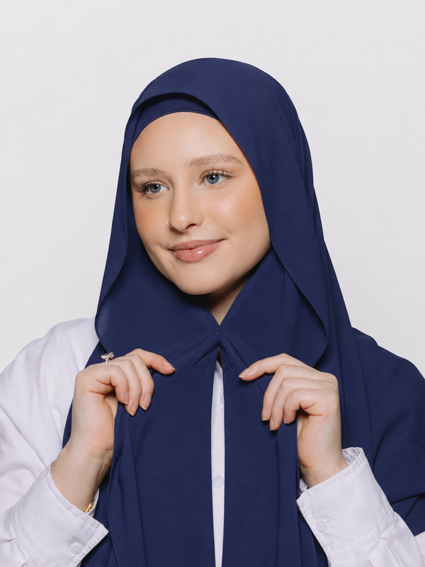 Built-in Magnet Hijab - Nile Blue