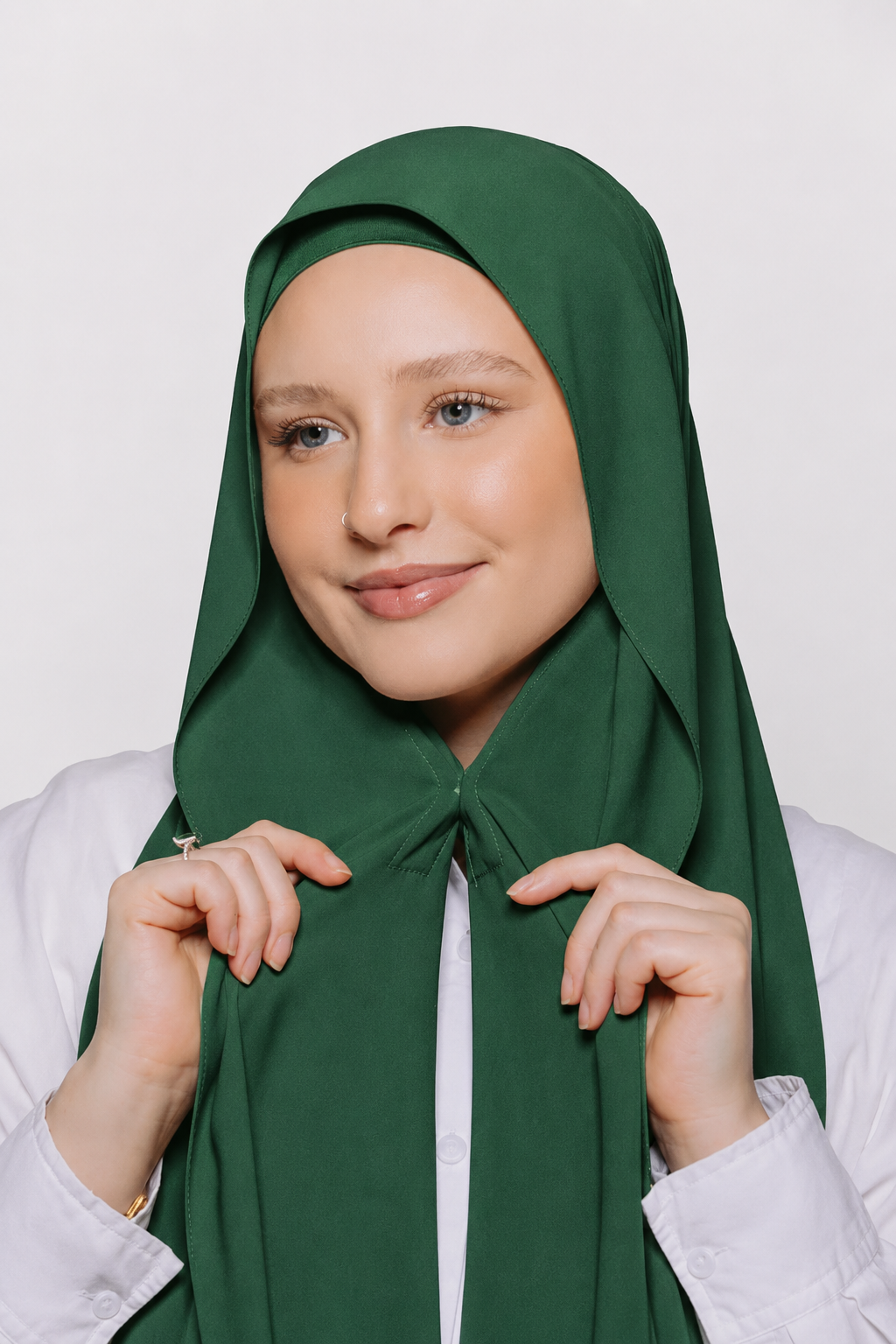 Built-in Magnet Hijab - Lunar Green