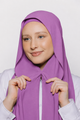 Built-in Magnet Hijab - Soft Purple