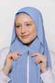 Built-in Magnet Hijab - Tealish Blue