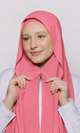 Built-in Magnet Hijab - Rosy Pink