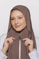 Built-in Magnet Hijab - Pastel Brown