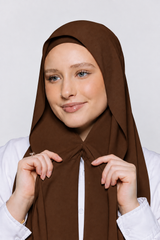 Built-in Magnet Hijab - Brown Derby