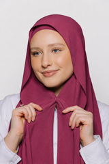 Built-in Magnet Hijab - Light Burgundy