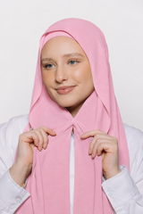 Built-in Magnet Hijab -Pink Pearl