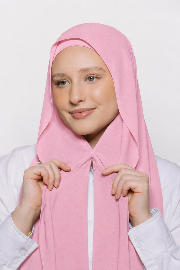 Built-in Magnet Hijab -Pink Pearl
