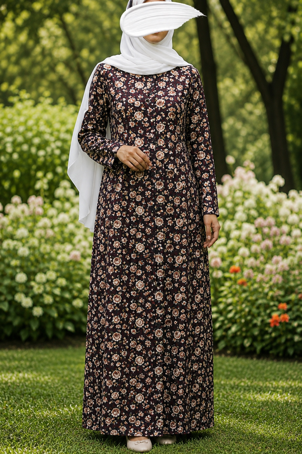 PRINTED ABAYAS (PLAIN FRONT OPEN) - 412