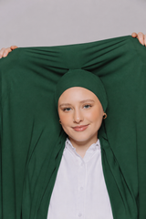 Built-in Magnet Hijab - Lunar Green