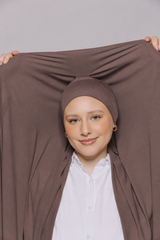 Built-in Magnet Hijab - Pastel Brown