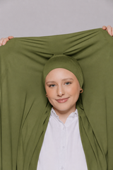Built-in Magnet Hijab - Khaki Green