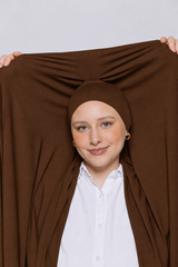 Built-in Magnet Hijab - Brown Derby