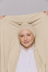 Built-in Magnet Hijab - Smooth Cream