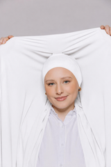 Built-in Magnet Hijab - White
