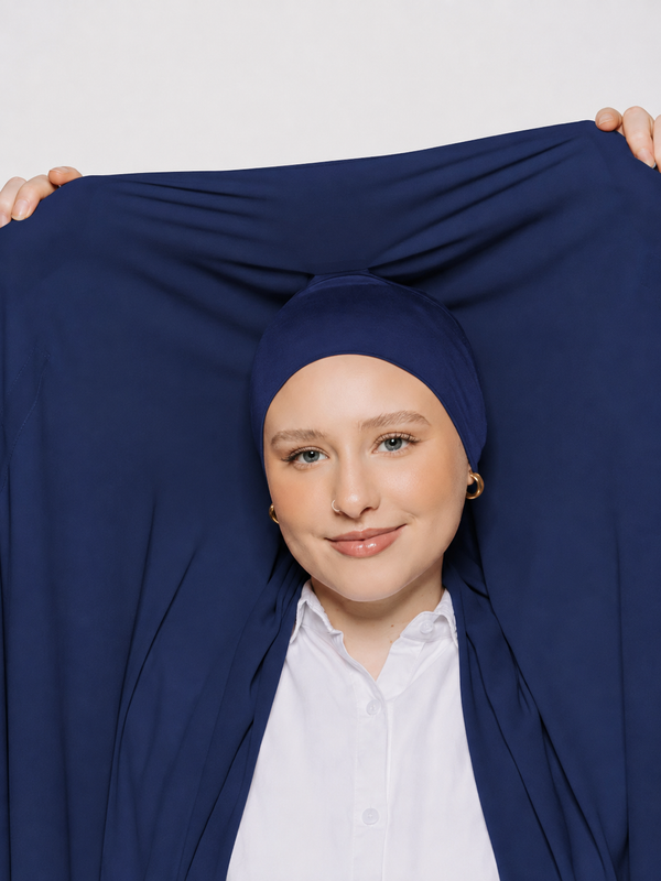 Built-in Magnet Hijab - Nile Blue