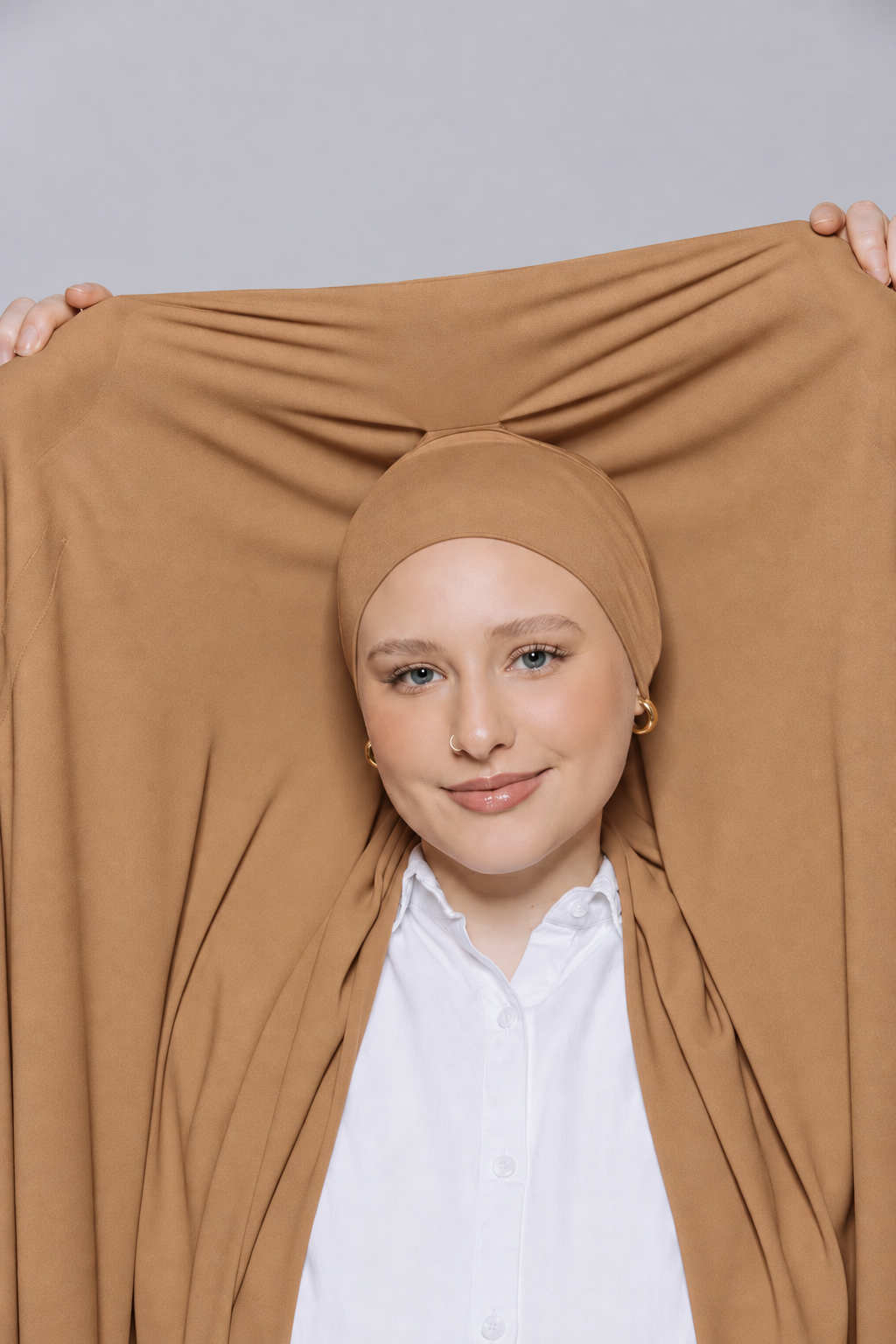 Built-in Magnet Hijab - French Beige