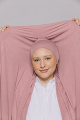 Built-in Magnet Hijab - Dusty Pink