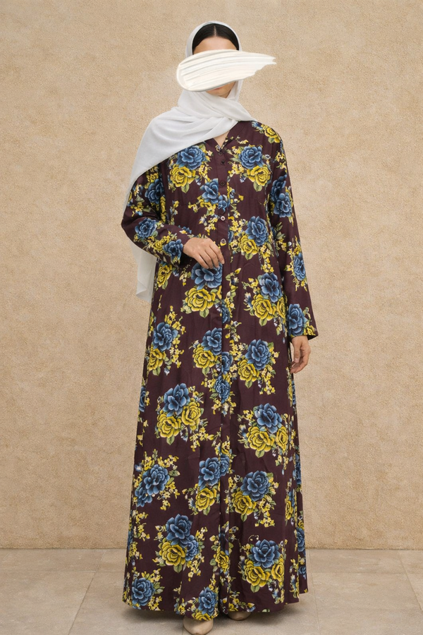 PRINTED ABAYAS (PLAIN FRONT OPEN) - 252