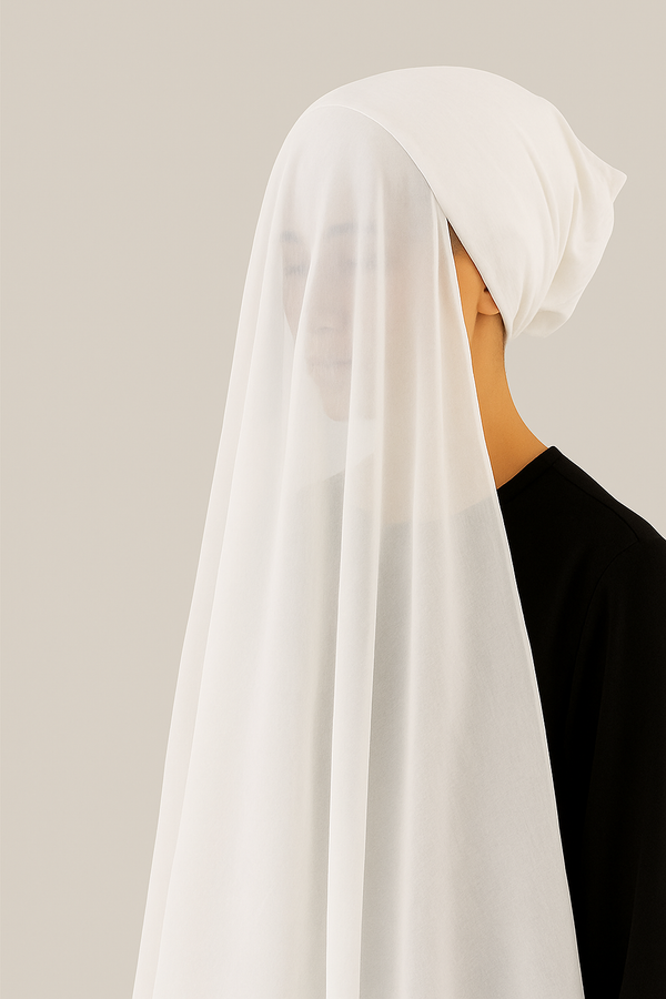 Instant Hijab with Stitched Cap - WHITE
