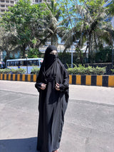Saudi Classic Jilbab – Wool Peach-BLACK