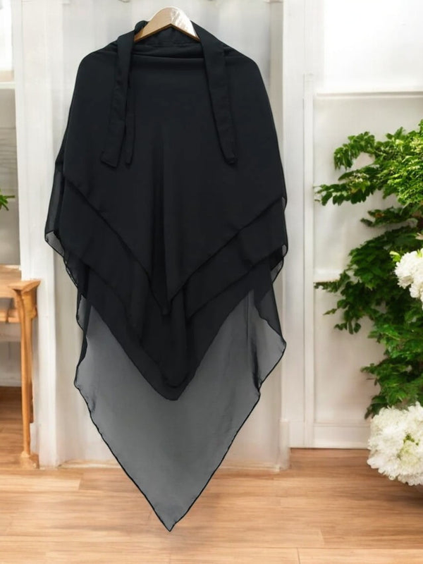 3 Layer Khimmar BLACK