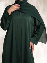 Rs. 1,599 – Everyday Plain Front Open Abaya - Timber Green