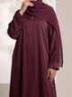 Rs. 1,599 – Everyday Plain Front Open Abaya - Dark Garnet