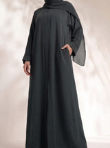 Rs. 1,599 – Everyday Plain Front Open Abaya - Baltic Sea