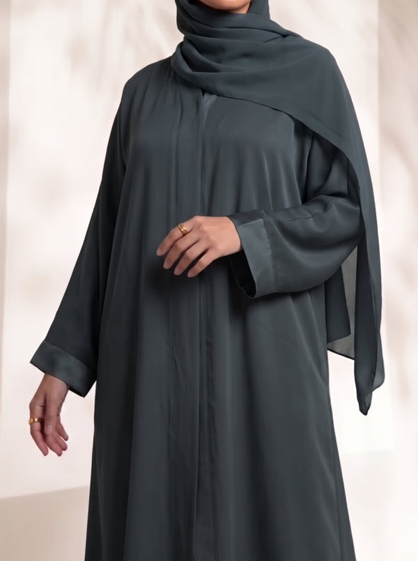 Rs. 1,599 – Everyday Plain Front Open Abaya - Baltic Sea