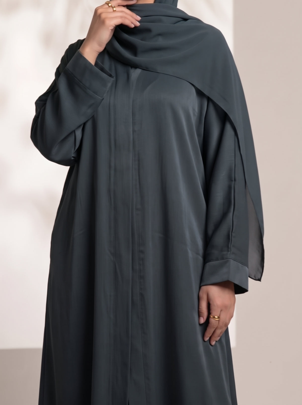 Rs. 1,599 – Everyday Plain Front Open Abaya - Baltic Sea