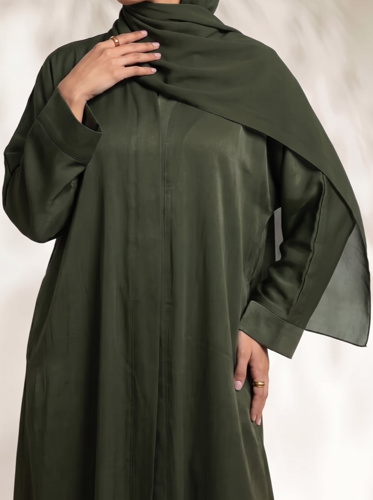 Rs. 1,599 – Everyday Plain Front Open Abaya - Rifle Green